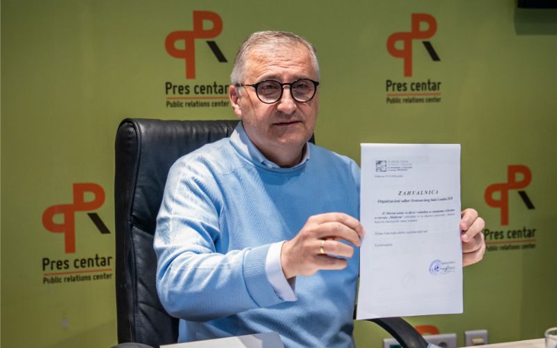 Dr Dejan Maraš delivers £6,500 donation to children in Montenegro